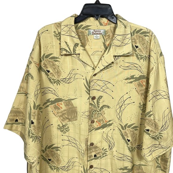 Tommy Bahama Silk Hawaiian Button Front Shirt Mens XL Tiki Short Sleeve - Picture 5 of 10